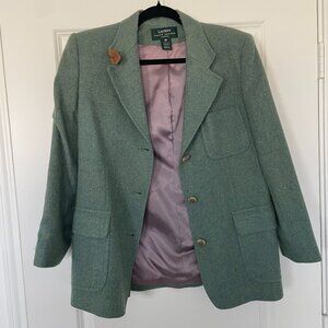 Lauren Ralph Lauren Equestrian Wool Blazer w/ Leather Elbow Patches – 12 Petite